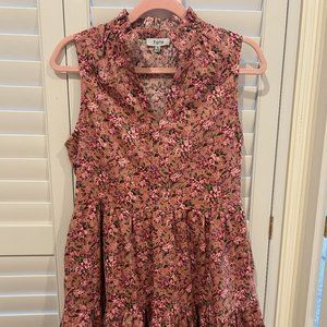 Fate Pink Floral Corduroy Dress